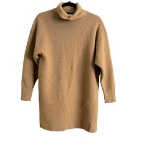 Aritzia Babaton Mclean Brown Merino Wool Knit Sweater Dress Women Size Medium
